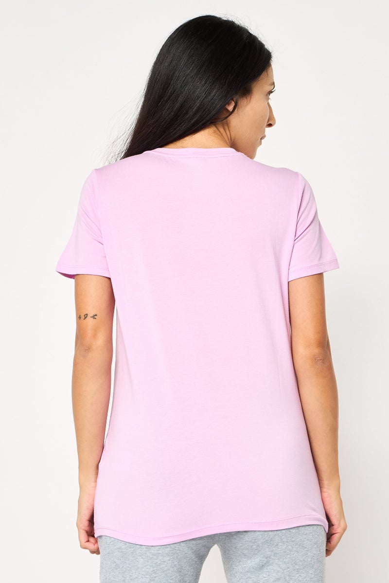 DKNY Women Sportswear Fit Short Sleeve Training T-Shirt, Lilac - Image 4