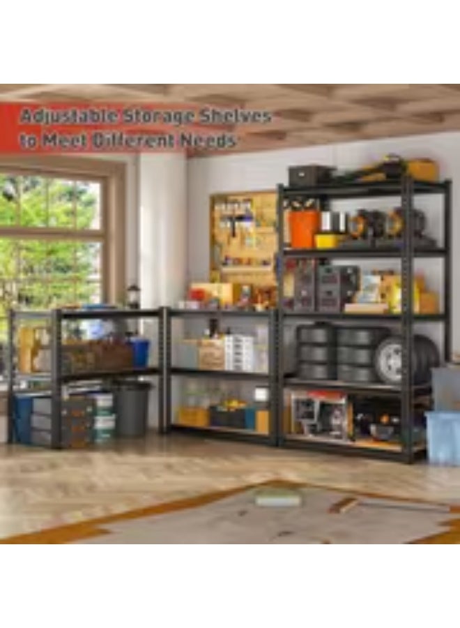 إيروريكس رف تخزين قابل للتعديل من 4 طوابق | 90×30×150 سم رف معدني ثقيل التحمل للمرآب، المطبخ، المخزن، القبو، الحمام وغرفة الغسيل – رف أرضي - Image 3