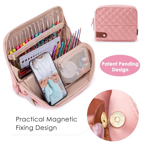 MYBAGZING 82Pcs Crochet Hook Set with Storage Case Stand Up Crochet Hook Case with 20 Size Crochet Hooks needles Crochet Accessories Crochet Needles Set for Crochet Lovers Crochet Kit for Beginners - Image 3