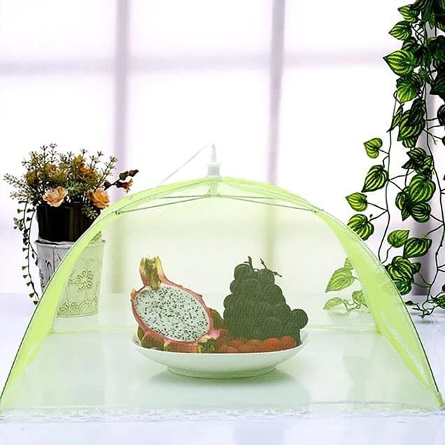 CELLEBII CELLEBII Reusable and Collapsible Fabric Food Cover Tent Umbrella Foldable Food Cover Umbrella Shape Meal Insect Net Mesh Cover Multi color  - Image 5