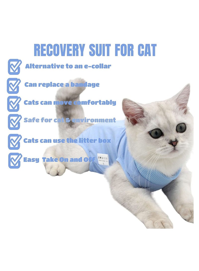 Y&D Cat Surgical Recovery Suit for Abdominal Wounds Skin Diseases Professional Breathable E Collar Alternative Cotton Surgery Shirt Cats and Dogs After Wear Anti Licking - Image 4