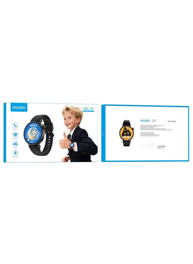 modio MR-73 Kids Smart Watch with Bluetooth Calling, Fun Games, Fitness & Sleep Tracker, Dual Adjustable Straps, HD Display, Safe Durable Design for Active Children - Image 5