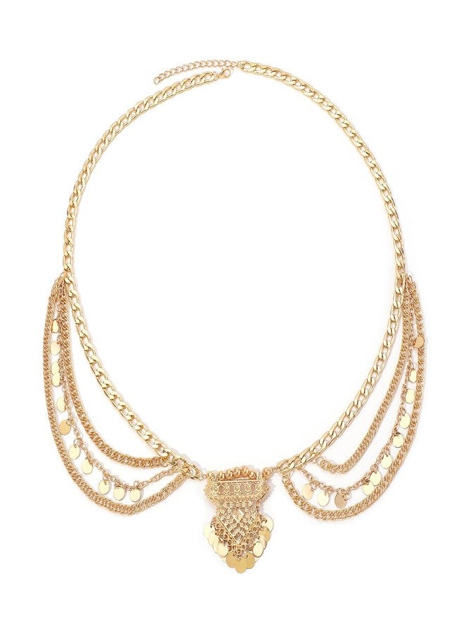 Fabme Women's Waist Chain - Stylish Saree Gold Plated Belly Chain Maharani Body Hip Chain for the Waist Ladies Sexy Bikini Jewelry (26-42 In) - Image 5