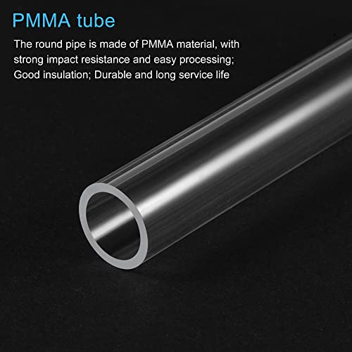 MECCANIXITY Acrylic Pipe Rigid Round Tube Clear 13mm(0.5") ID 15mm(0.6") OD 305mm(12") for Lamps and Lanterns,Water Cooling System 2pcs - Image 4