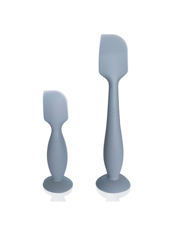 Meetion Diaper Cream Spatula, 2 Pack Butt Spatula Baby, Full-Size + Mini Silicone Diaper Cream Applicator for Babies, Newborn Baby Necessities (Grey)  - Image 1