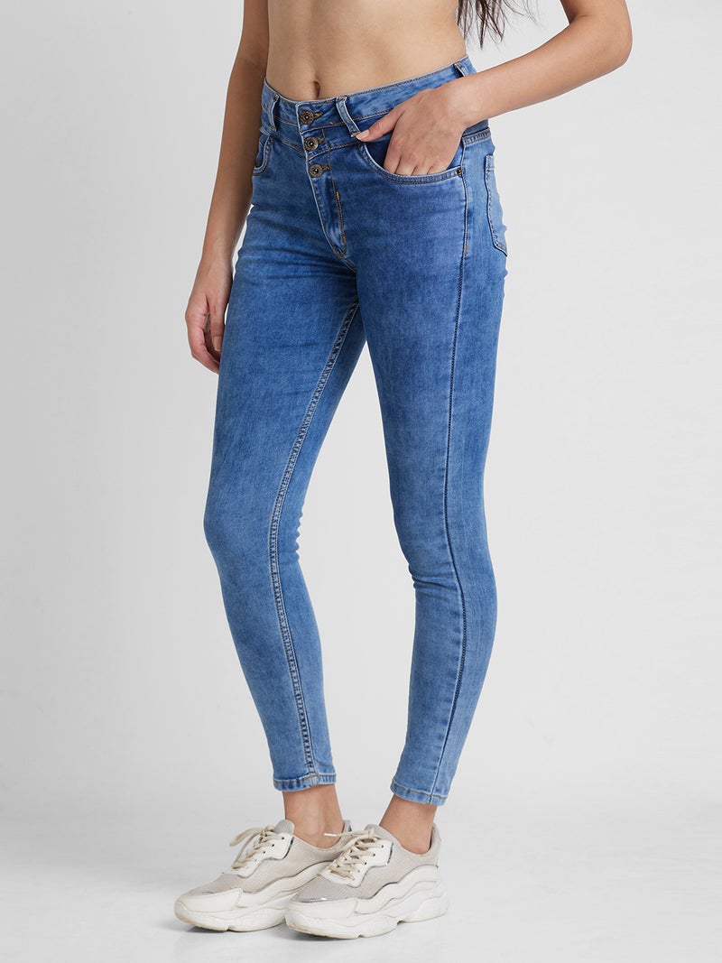 globus Globus Women Skinny Fit High-Rise Heavy Fade Stretchable Jeans  - Image 4