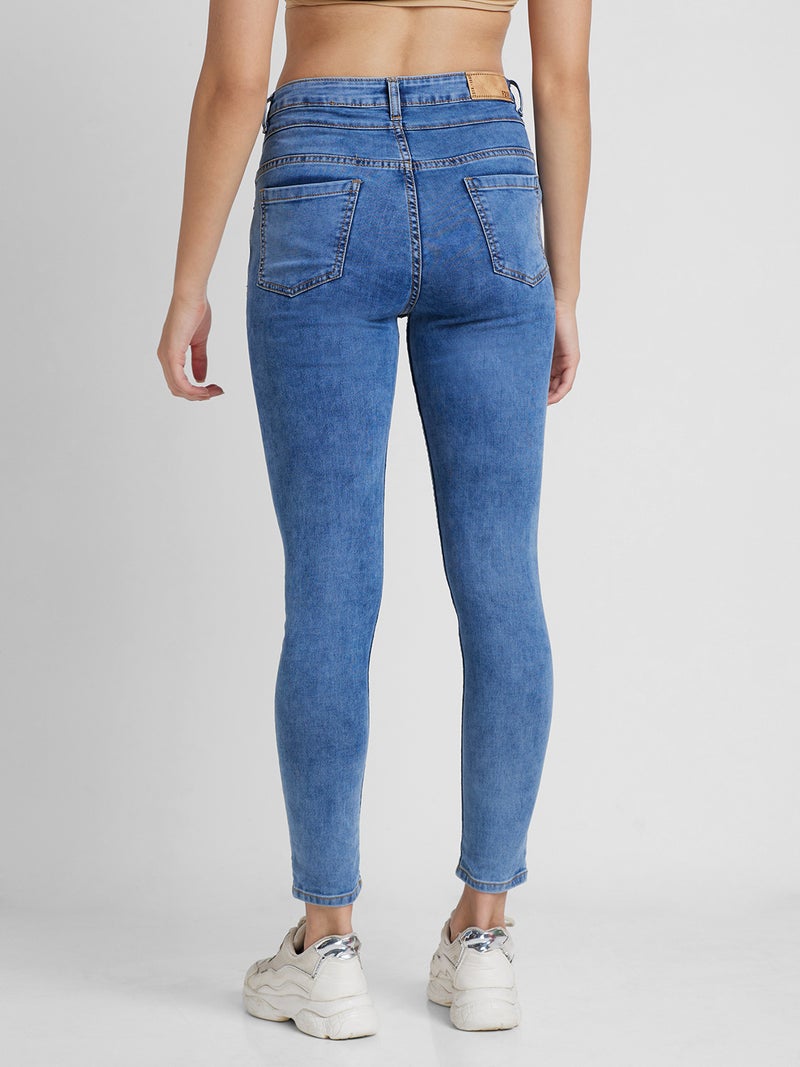 globus Globus Women Skinny Fit High-Rise Heavy Fade Stretchable Jeans  - Image 3