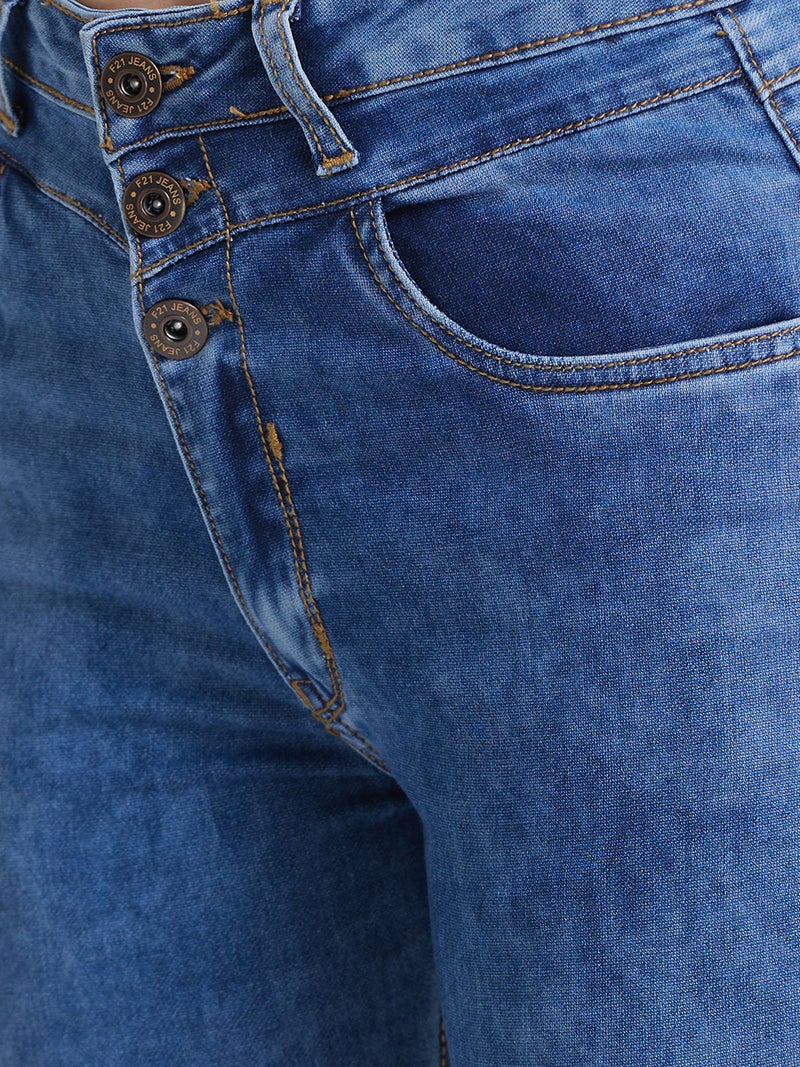 globus Globus Women Skinny Fit High-Rise Heavy Fade Stretchable Jeans  - Image 5