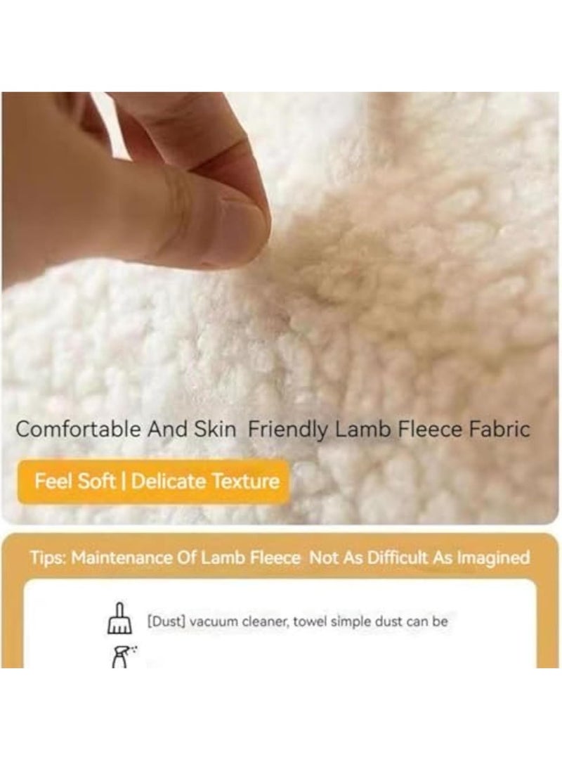 Arabest Makeup Chair for Vanity, Modern Single Tufted Sofa Chair, Cosy Sherpa Chair for Small Spaces, Cute Padded Makeup Chair for Women and Girls, Boucle Fabric Armchair for Living Room Bedroom,White  - Image 4