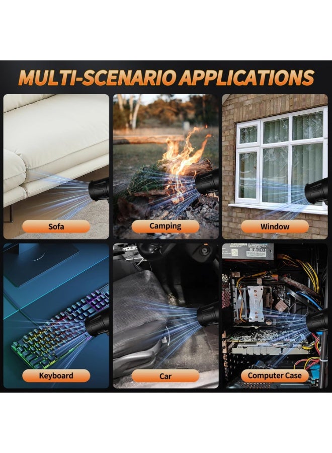 Meetion Leaf Blower Cordless - 30000RPM Handheld Snow/Leaf/Dust/Car Blower with 2 Pcs 48V Battery - High-Speed Electric Leaf Blowing for Air Dust Removal Device for Home/Patio/Garden - Jet Blower for Car Dry - Image 4