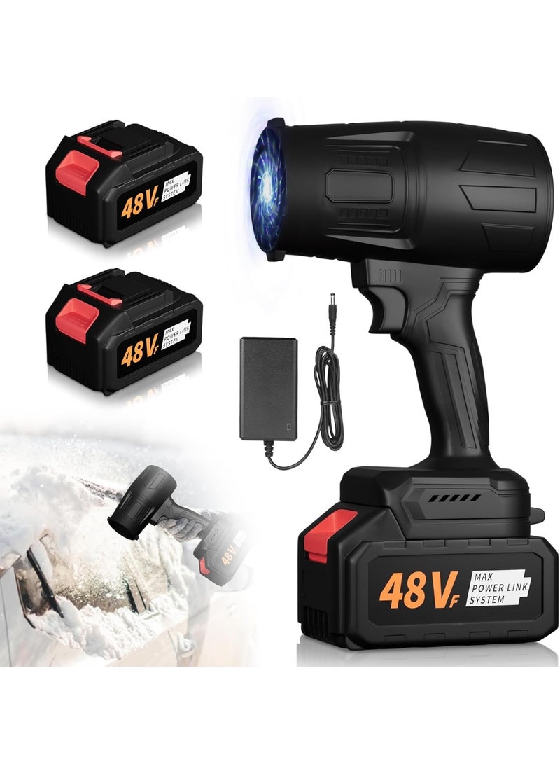 Meetion Leaf Blower Cordless - 30000RPM Handheld Snow/Leaf/Dust/Car Blower with 2 Pcs 48V Battery - High-Speed Electric Leaf Blowing for Air Dust Removal Device for Home/Patio/Garden - Jet Blower for Car Dry - Image 1