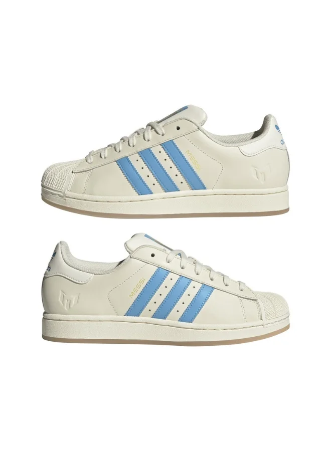 adidas أحذية كرة قدم أديداس سوبرستار ميسي يو أبيض للجنسين