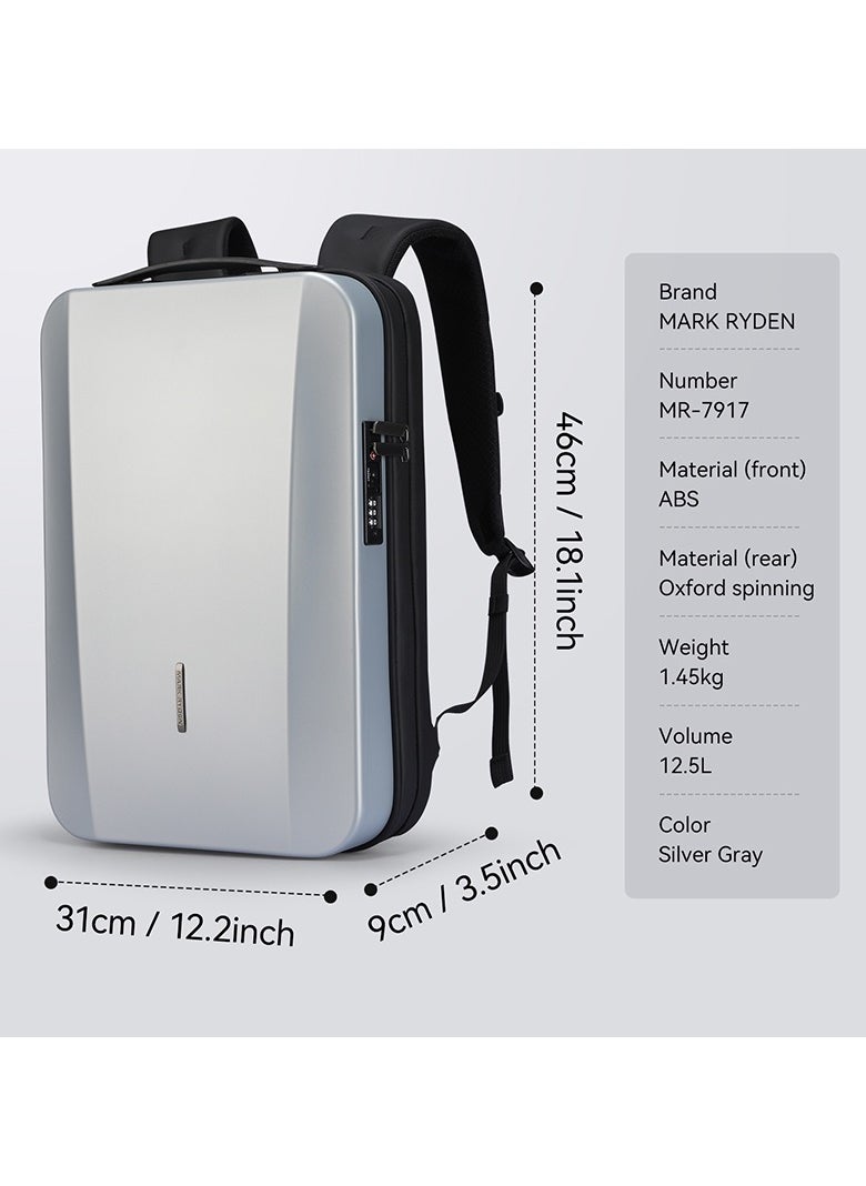 MARK RYDEN MARK RYDEN 7917 Backpack Grey - Organized Storage, Water-Resistant, Impact Resistant, USB Charging Port, Safety Lock, Ergonomic Design, Ideal for Business, Travel, and Daily Use  - Image 3