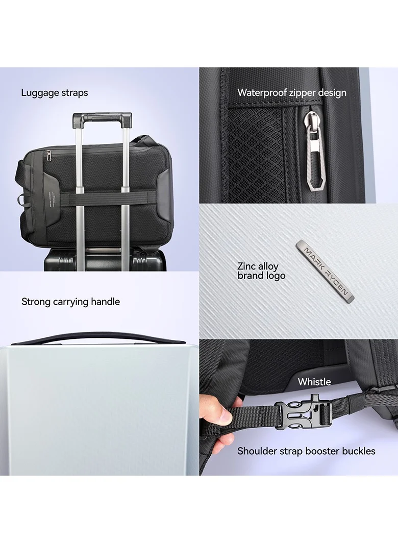 MARK RYDEN MARK RYDEN 7917 Backpack Grey - Organized Storage, Water-Resistant, Impact Resistant, USB Charging Port, Safety Lock, Ergonomic Design, Ideal for Business, Travel, and Daily Use