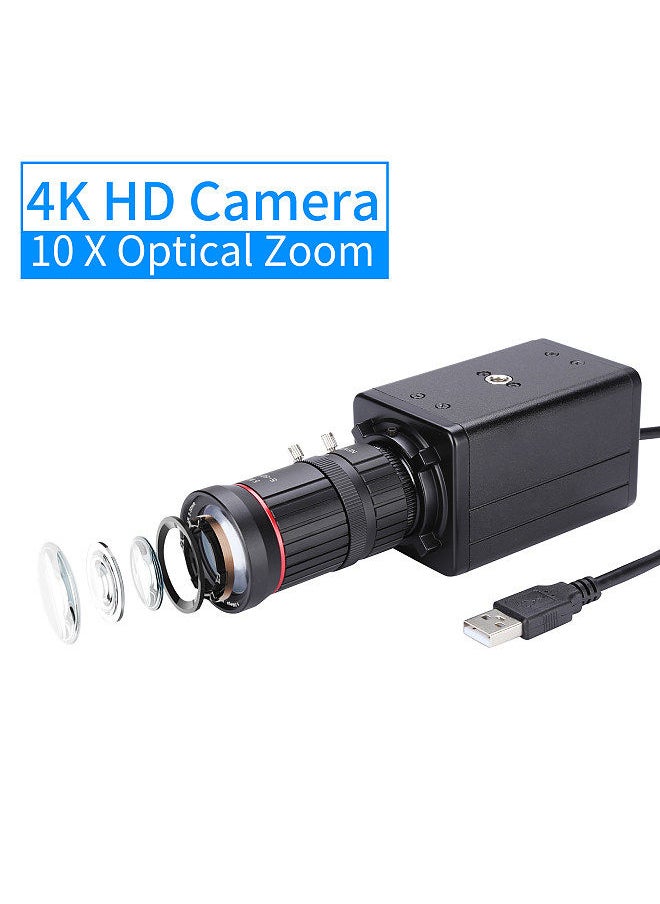 Generic - 4K HD Camera Computer Camera USB Webcam 10X Optical Zoom Manual Focus Auto Exposure Compensation Comaptible with Window XP/7/10 Linux Android Plug & Play - Image 1