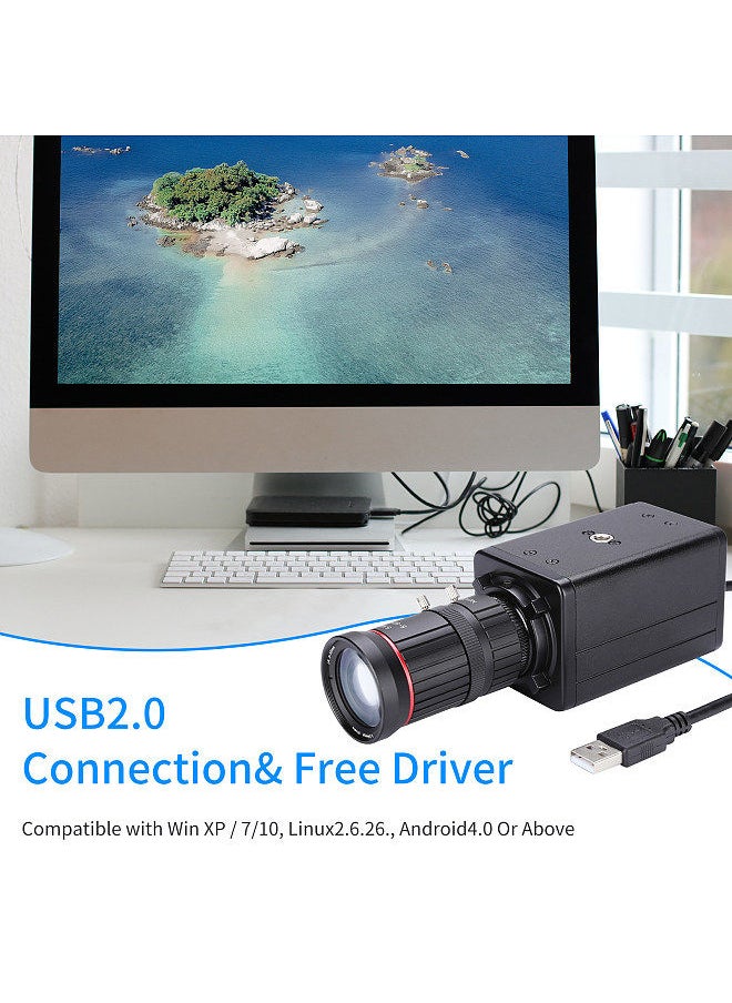 Generic - 4K HD Camera Computer Camera USB Webcam 10X Optical Zoom Manual Focus Auto Exposure Compensation Comaptible with Window XP/7/10 Linux Android Plug & Play - Image 1