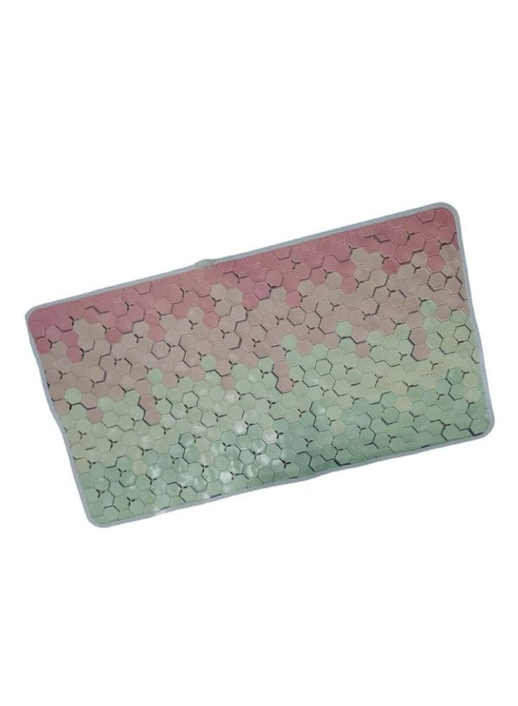 سبيس شوب سجادة الحمام غير قابلة للانزلاق وقابلة للغسل، سجادة استحمام خارجية مع كوب شفط في الأسفل (65 × 35 سم) - Image 1