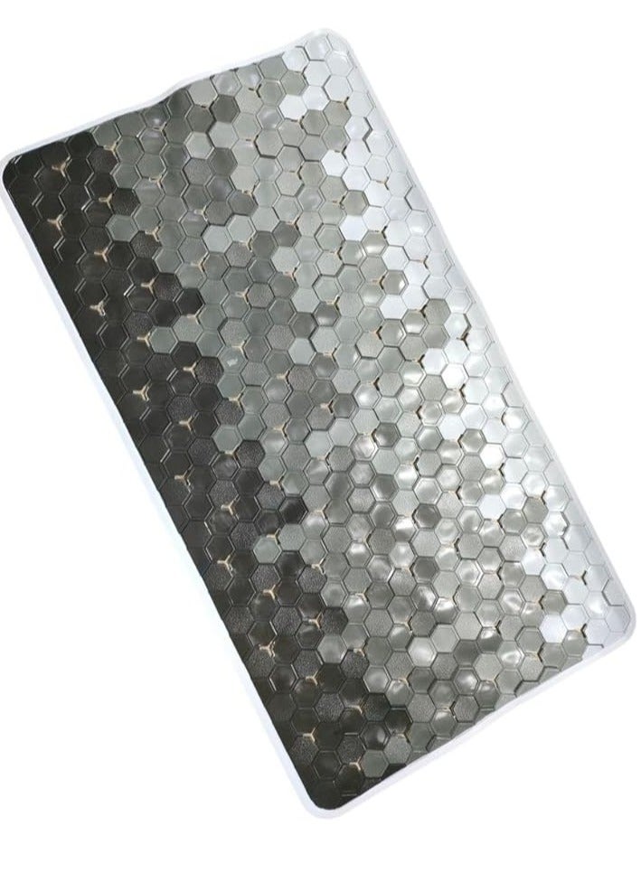 سبيس شوب سجادة الحمام غير قابلة للانزلاق وقابلة للغسل، سجادة استحمام خارجية مع كوب شفط في الأسفل (65 × 35 سم) - Image 2