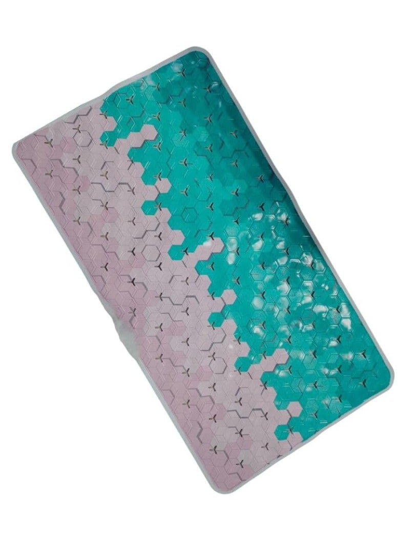 سبيس شوب سجادة الحمام غير قابلة للانزلاق وقابلة للغسل، سجادة استحمام خارجية مع كوب شفط في الأسفل (65 × 35 سم) - Image 4