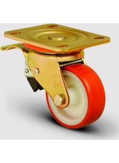 Emes Plate Mounted, Ball Bearing, Polyurethane, Heavy Industry Wheel with Spherical Brake Diameter: 125 - Ed01 Zbp 125F 