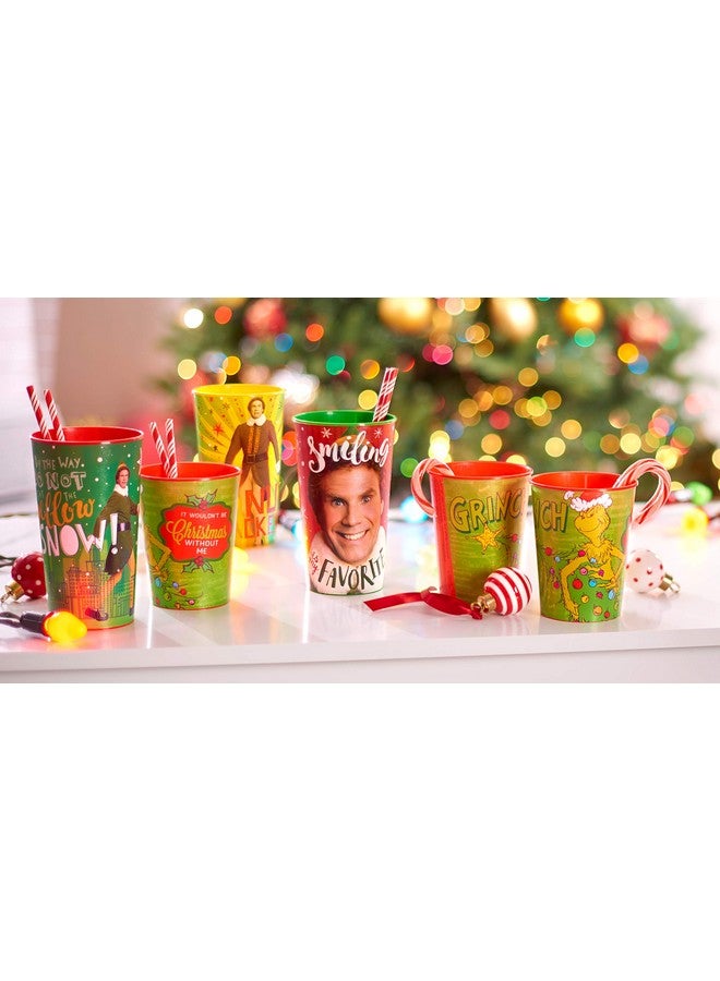 American Greetings 6-Count 22 oz. Reusable Plastic Cups, Buddy The Elf Christmas Party Supplies - Image 5