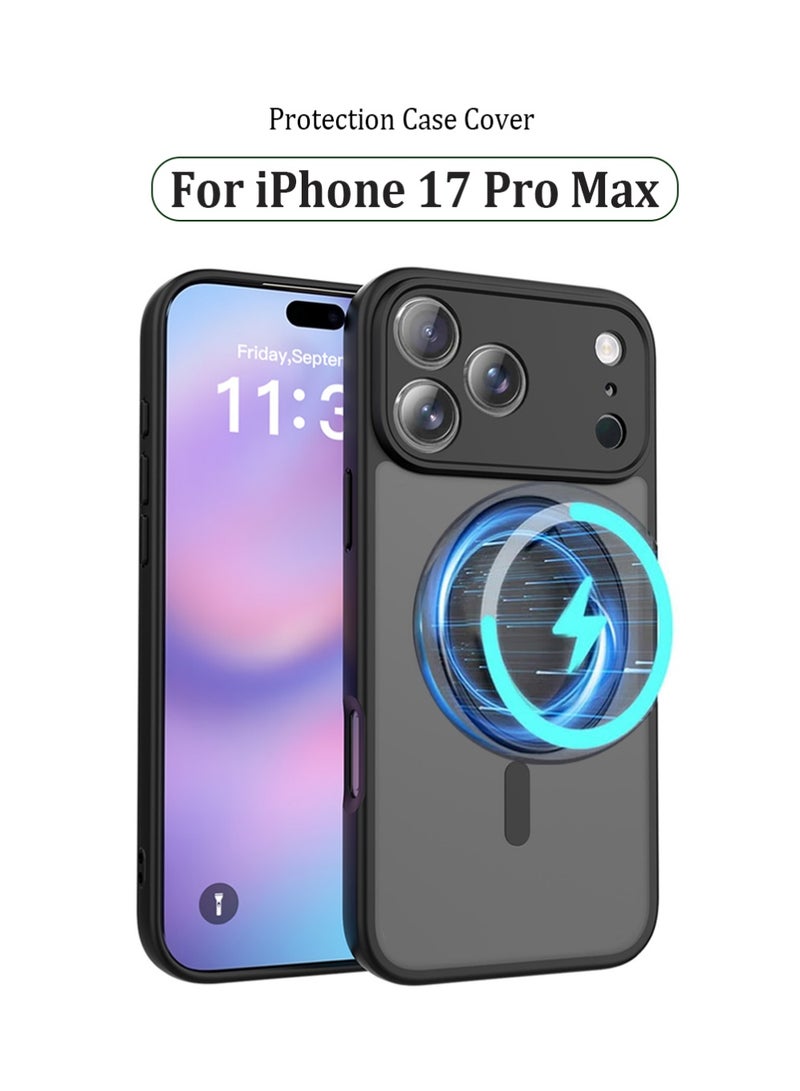 X-level iPhone 17 Pro Max Case,Magnetic Case Cover for iPhone 17 Pro Max 6.9 Inch 2025 Compatible with MagSafe, Translucent Matte Back Slim Shockproof Phone Cover (Black) - Image 1