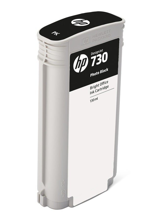 HP خراطيش حبر HP 730 الأصلية، أسود فوتوغرافي، 130 مل، متوافقة مع طابعات سلسلة DesignJet T1700، سريعة الجفاف، نتائج احترافية - P2V67A - Image 1