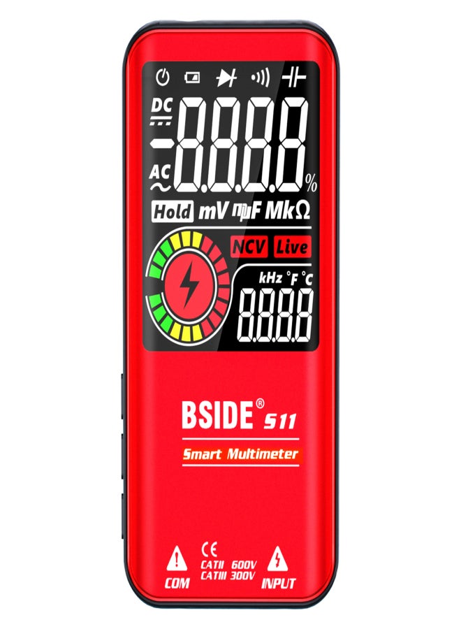 Bside S11 intelligent large screen multimeter with built-in lithium battery red - Image 1