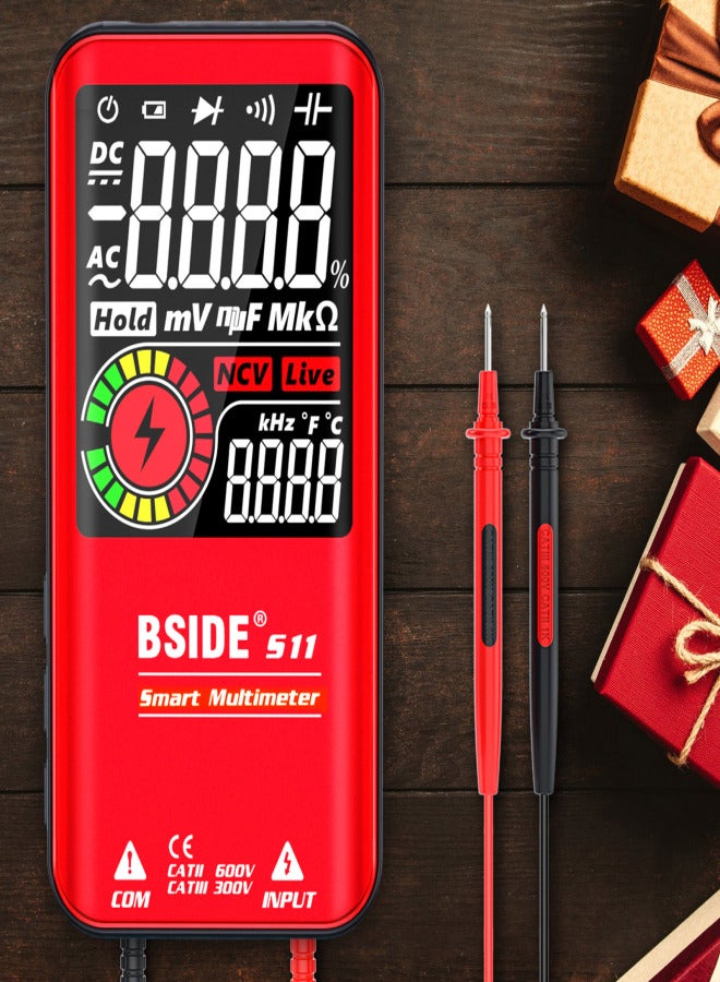 Bside S11 intelligent large screen multimeter with built-in lithium battery red - Image 5