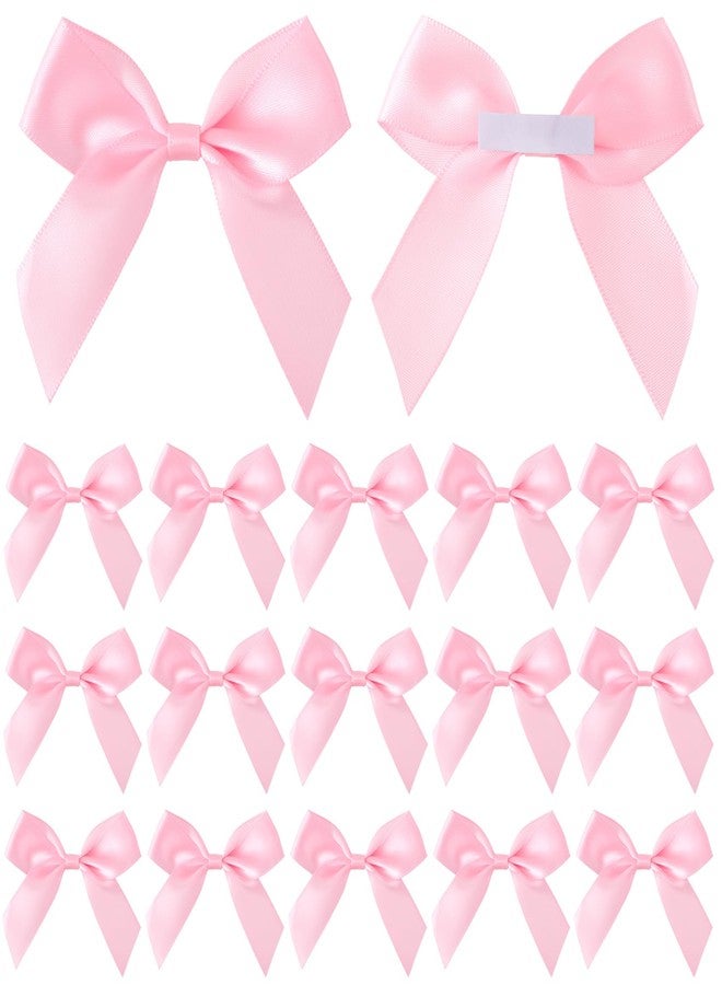 Mxxipp 15pcs Mini Gift Wrap Bows, Self-Adhesive Small Satin Ribbon Crafts Bow, Premade Tiny Bowknot for Christmas Wedding Birthday Party Decoration Flowers Cookies Gift Wrapping- Pink - Image 1