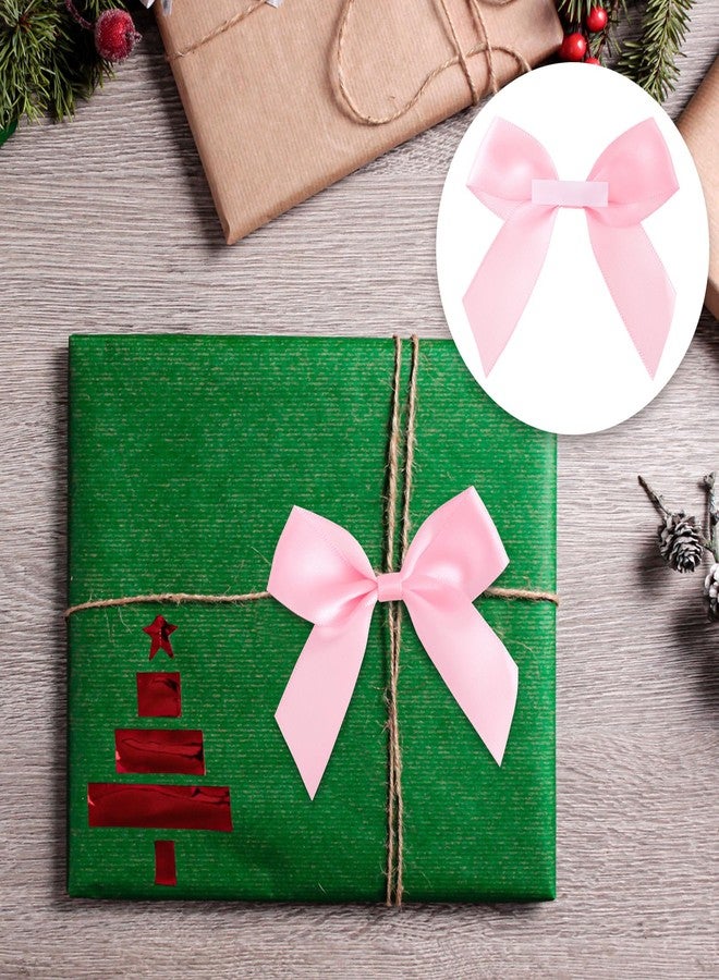 Mxxipp 15pcs Mini Gift Wrap Bows, Self-Adhesive Small Satin Ribbon Crafts Bow, Premade Tiny Bowknot for Christmas Wedding Birthday Party Decoration Flowers Cookies Gift Wrapping- Pink - Image 4