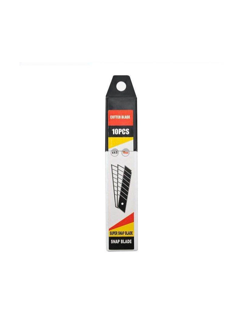 10-Piece 18mm Replacement Snap-Off Cutter Blades - High Carbon SK5 Steel - Heavy Duty Spare Blades for Utility Knives - Image 3