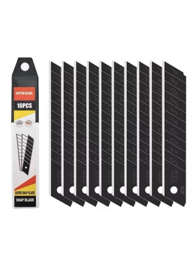 10-Piece 18mm Replacement Snap-Off Cutter Blades - High Carbon SK5 Steel - Heavy Duty Spare Blades for Utility Knives - Image 1