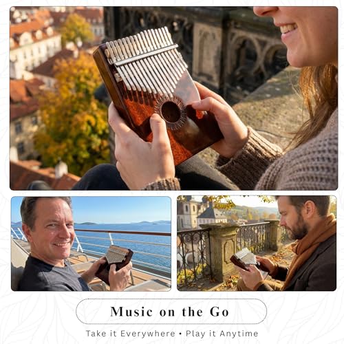 Newlam Kalimba Thumb Piano 17 Keys, Portable Mbira Finger Piano Gifts for Kids and Adults Beginners - Image 5