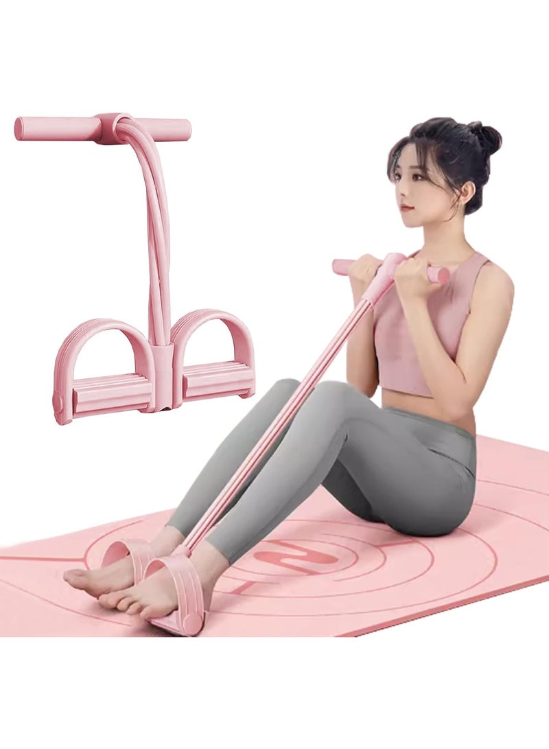 ChenDa Multifunctional fitness belt with handle resistance band, 6-tube elastic foot pedal resistance band, natural rubber ankle puller sit-up exercise, abdominal, waist, arm, leg extension training - Image 1