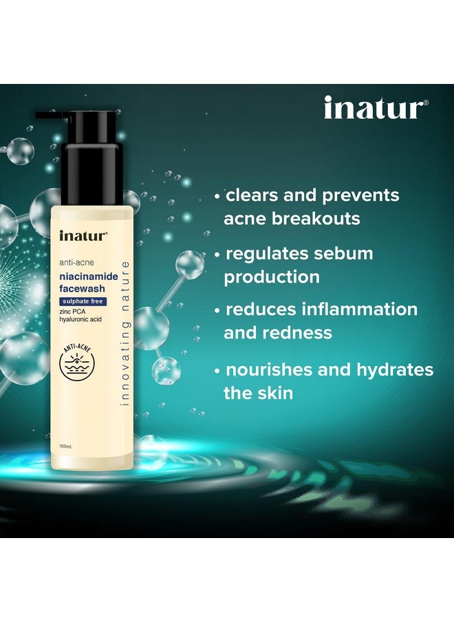 INATUR Niacinamide Face Wash With Zinc Pca| Anti-Acne| For Normal,Oily And Acne- Prone Skin| 100Ml  - Image 5