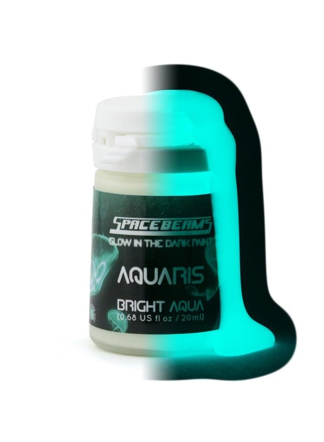 SpaceBeams (20ml, Bright Aqua (Aquaris)) - Glow in The Dark Paint, Aquaris 0.68 fl oz (20ml), Bright Aqua Colour (Light Blue/Turquoise) by - Image 1
