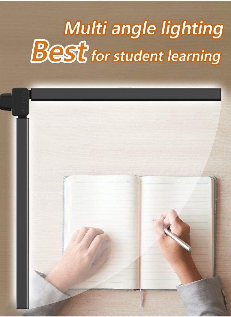 LOOPITYS - LED Desk Lamp for Home Office, Double Head LED Desk Lamp with Clamp, Eye Protection Architect Table Lamps, 18W 80CM Brightest 5 Color Modes and Dimmable Workbench Office Light for Reading - Image 1