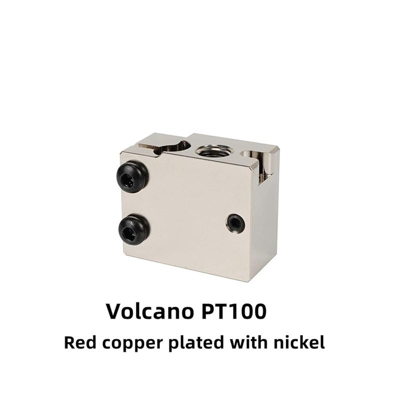 Copper Plated V6 Volcano Heat Block For PT100 HT 100K Hotend 3D Printer Extruder - Image 3