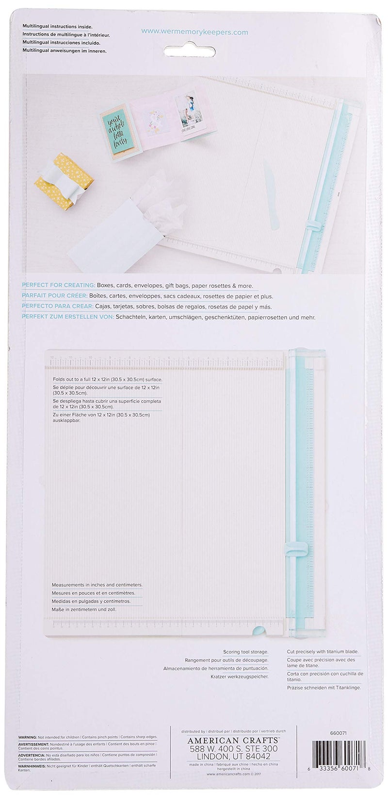 We R Memory Keepers Trim and Score Board, Includes 12x12 Inch Board and One Scoring Tool, Uses V3 Side Blade, Cuts Large Scrapbook Pages, Sturdy Locking, Precise Blades, With Storage Compartment - Image 4