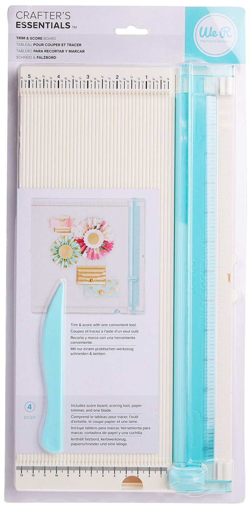 We R Memory Keepers Trim and Score Board, Includes 12x12 Inch Board and One Scoring Tool, Uses V3 Side Blade, Cuts Large Scrapbook Pages, Sturdy Locking, Precise Blades, With Storage Compartment - Image 3