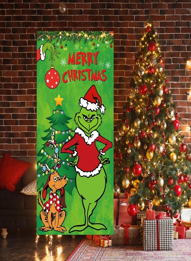 Yunfan Christmas Decorations Christmas Decor Door Cover Xmas Porch Door Sign Welcome Banner for Indoor Outdoor Wall Home - Image 2