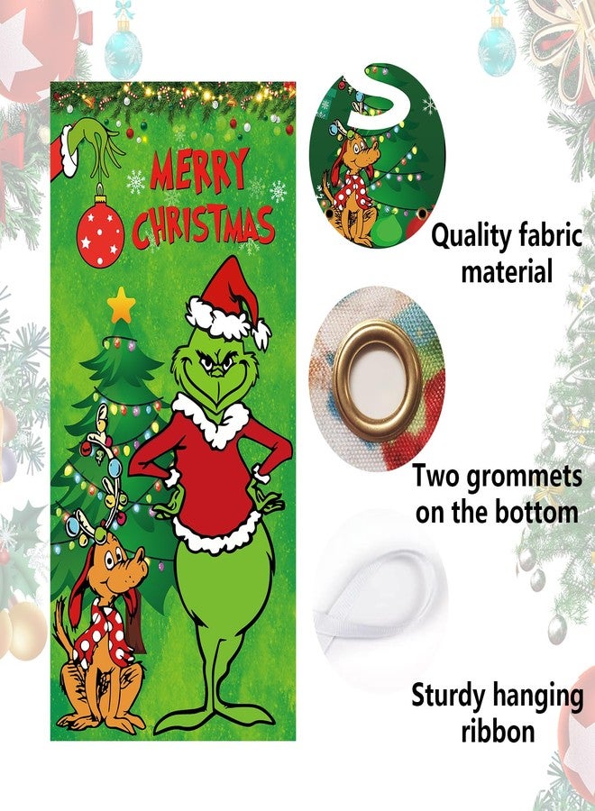 Yunfan Christmas Decorations Christmas Decor Door Cover Xmas Porch Door Sign Welcome Banner for Indoor Outdoor Wall Home - Image 5
