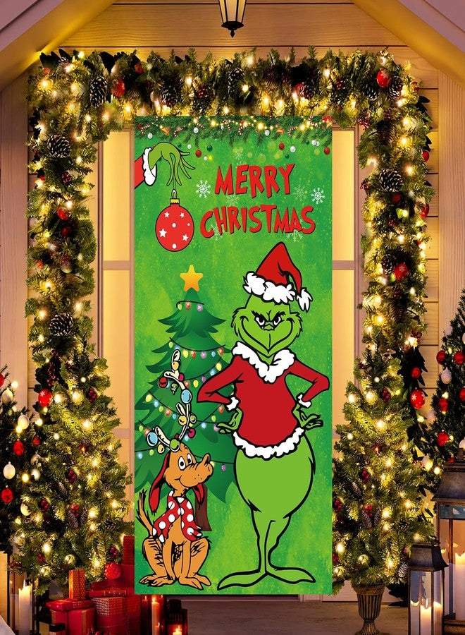 Yunfan Christmas Decorations Christmas Decor Door Cover Xmas Porch Door Sign Welcome Banner for Indoor Outdoor Wall Home - Image 4