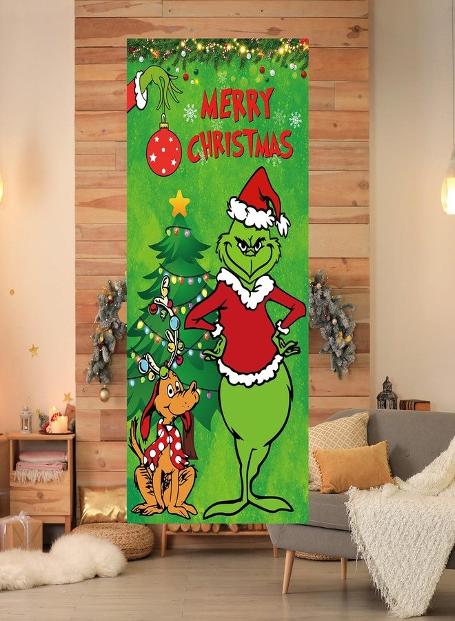 Yunfan Christmas Decorations Christmas Decor Door Cover Xmas Porch Door Sign Welcome Banner for Indoor Outdoor Wall Home - Image 3