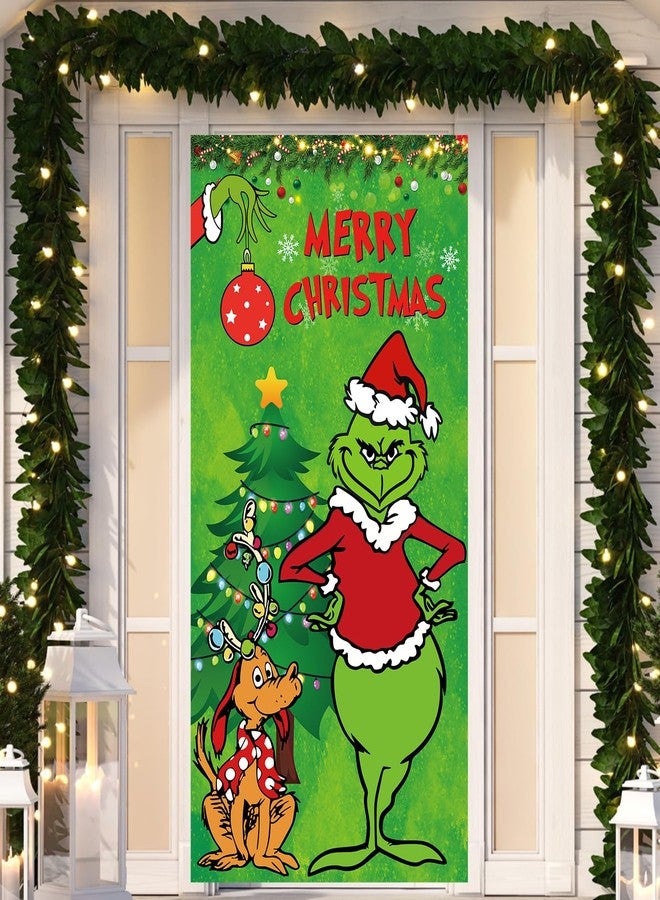 Yunfan Christmas Decorations Christmas Decor Door Cover Xmas Porch Door Sign Welcome Banner for Indoor Outdoor Wall Home - Image 1