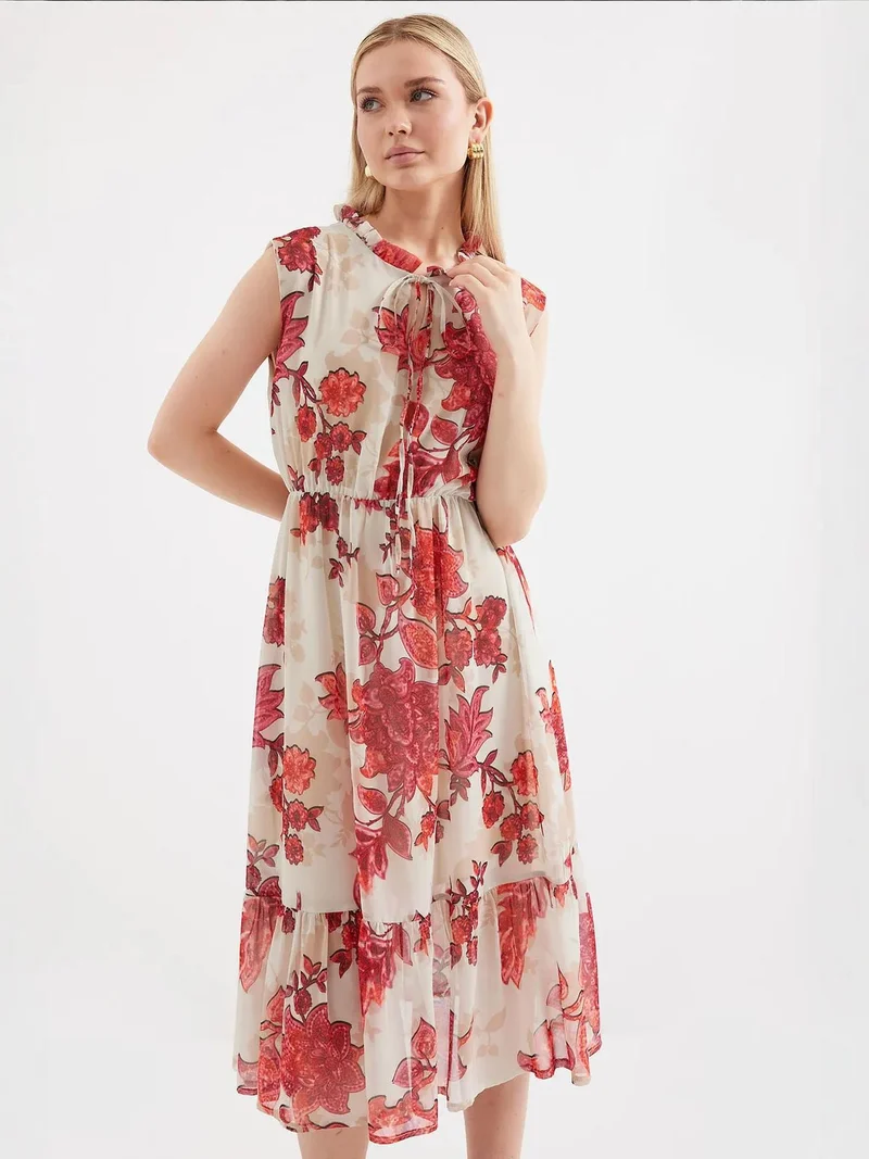 بيغ دارت فستان ميدي مزهر من  بفيونكة