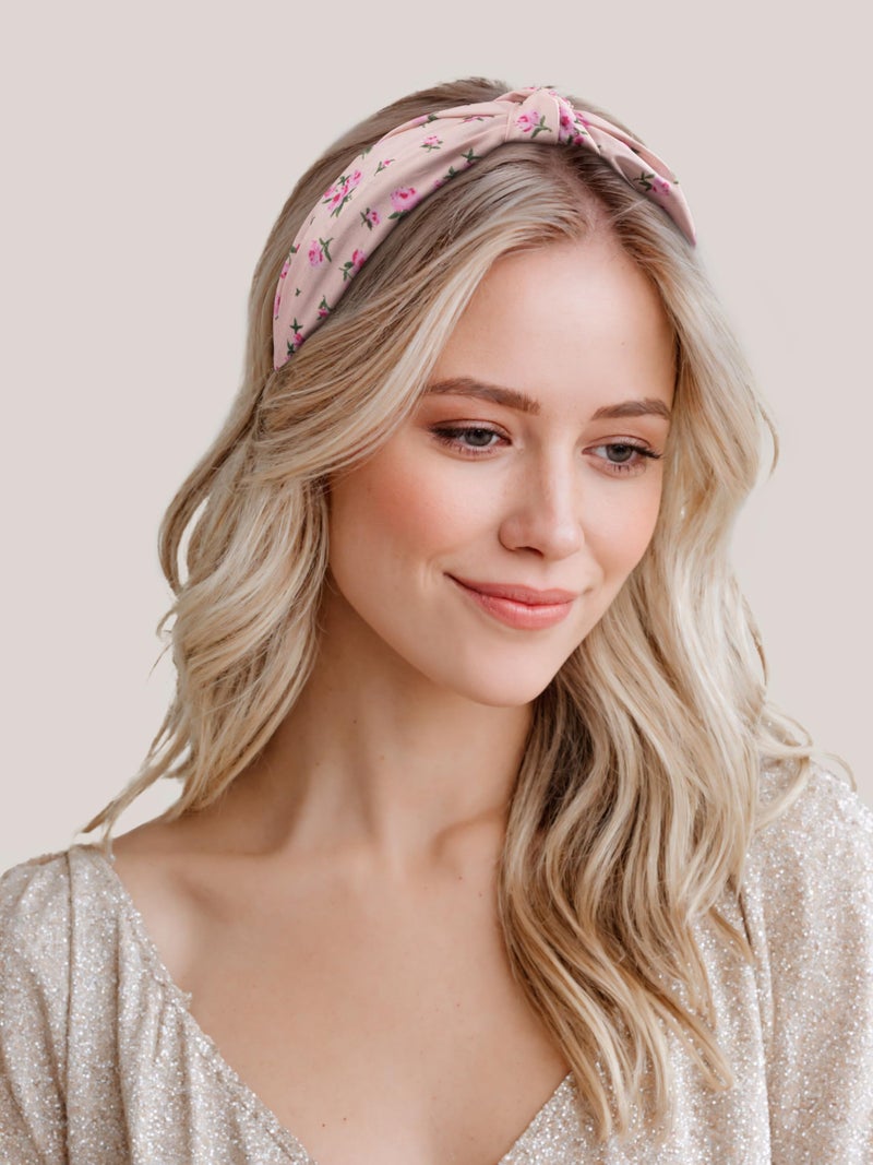 Sunolga 8 Pack Pink Headbands for Women Girls Non Slip Floral Padded Hairbands Cute Pearl Head bands Wide Headbands Trendy Hair Accessories - Image 2