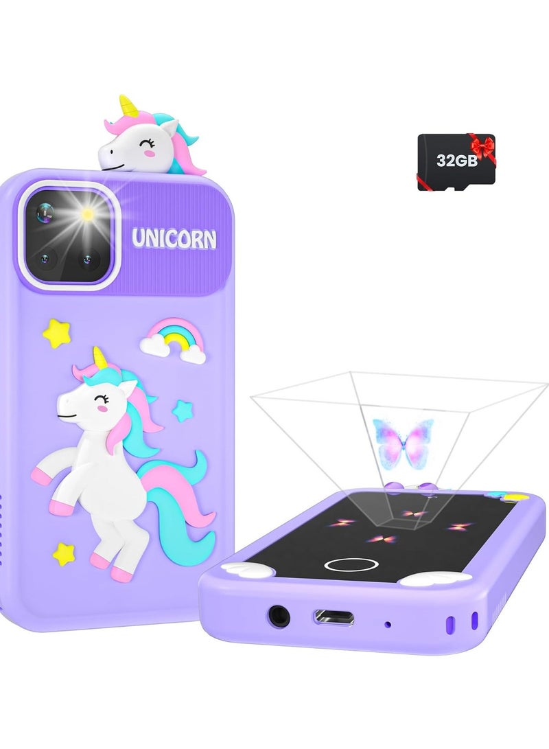 EVEREEN Kids Smart Phone Toy for Boys & Girls Ages 3-10 | 2.8-inch Touch Screen Children's Smart Phone with Dual Camera, 32GB Card, Educational Games, MP3 Music Player, 3D Hologram Display, Early Learning Birthday Gift - Image 1