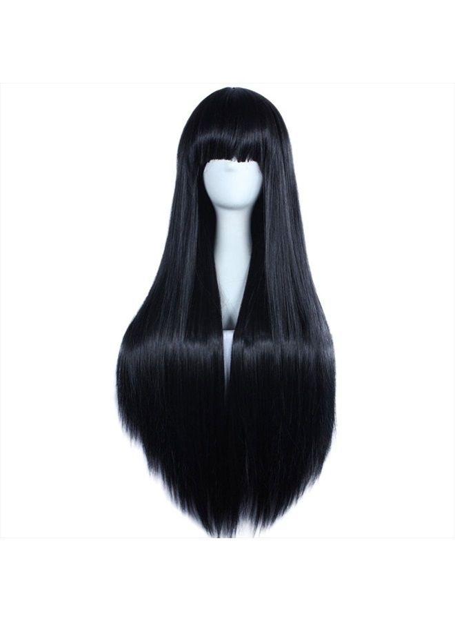 AKStore Wigs 32" 80cm Long Straight Anime Fashion Women's Cosplay Wig With Free Wig Cap(Black) - Image 4